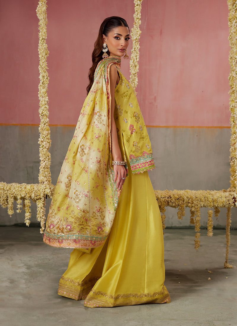 Zaria Kiwi Shirt And Dupatta