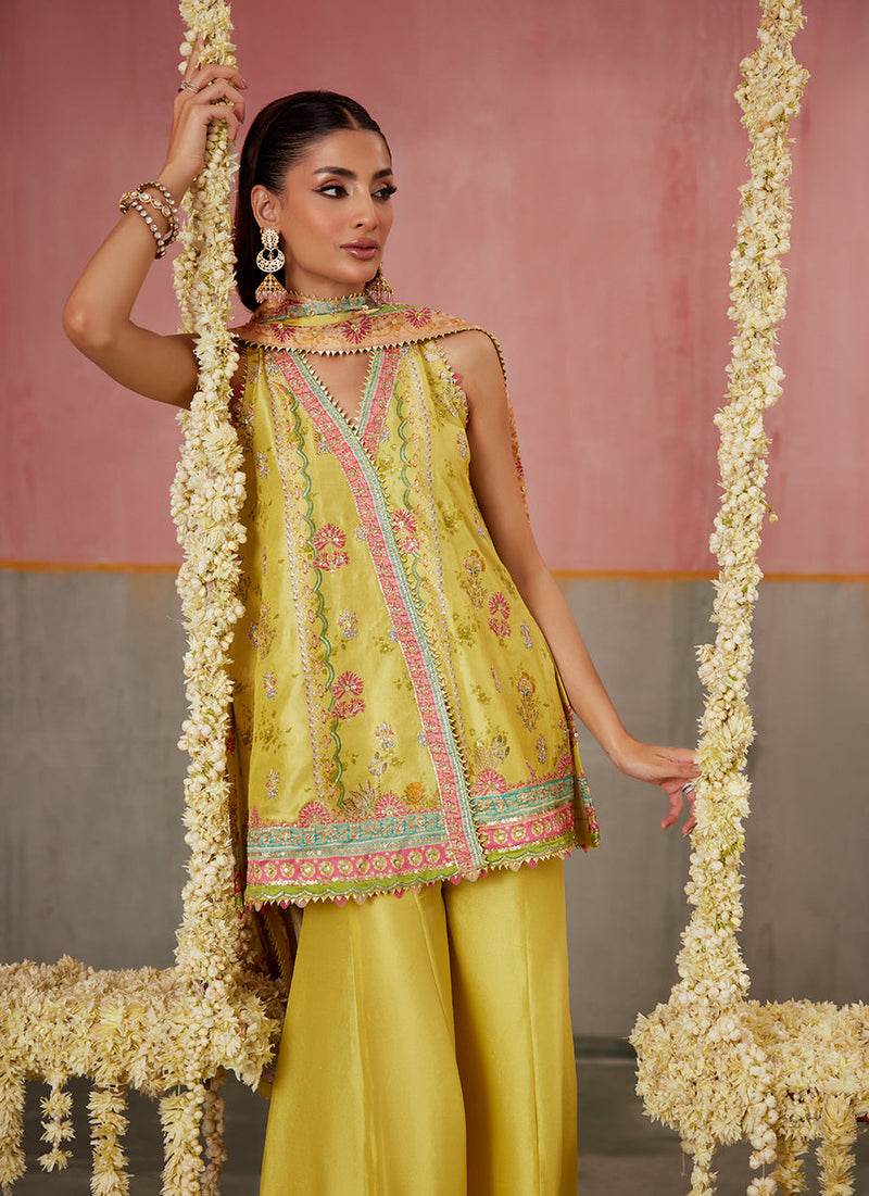 Zaria Kiwi Shirt And Dupatta