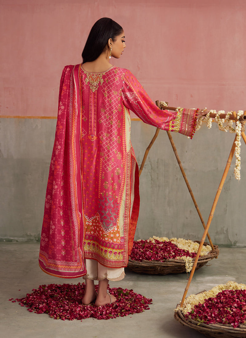 Selin Crimson Shirt And Dupatta