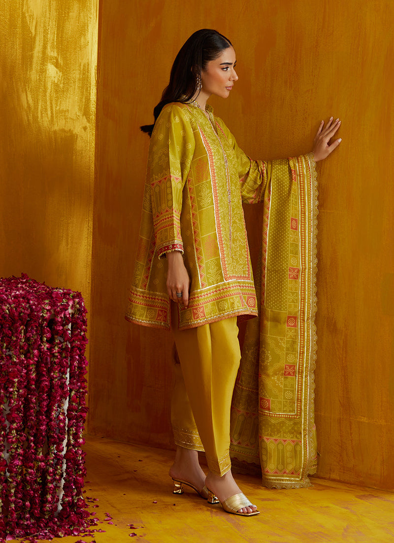 Nevada Kiwi Shirt And Dupatta