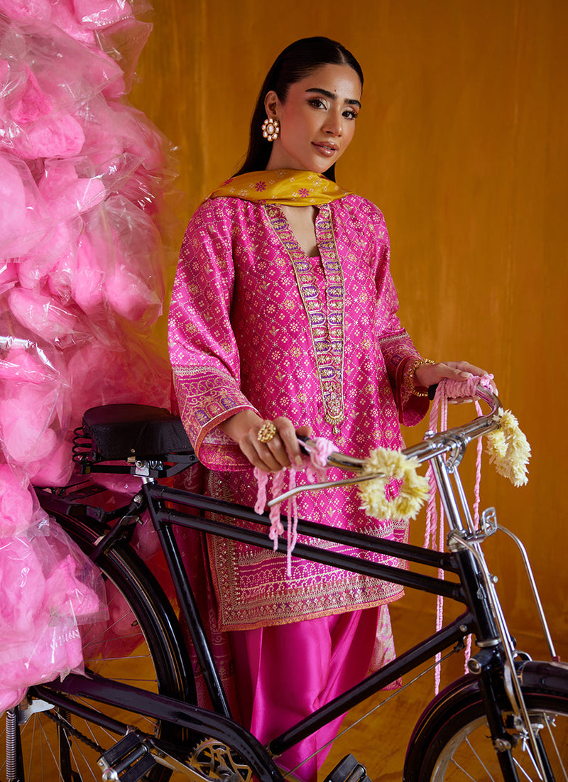 Nazli Hot Pink Shirt And Dupatta