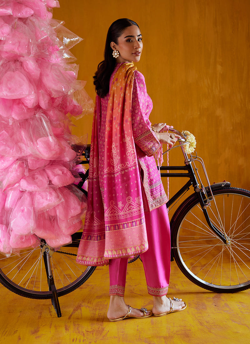 Nazli Hot Pink Shirt And Dupatta