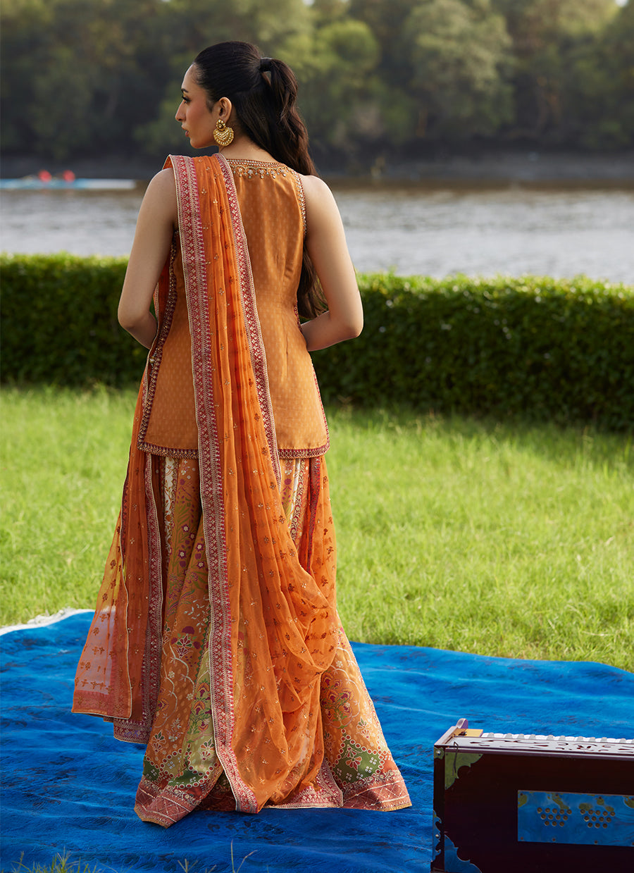 Sitar Saffron Shirt And Dupatta