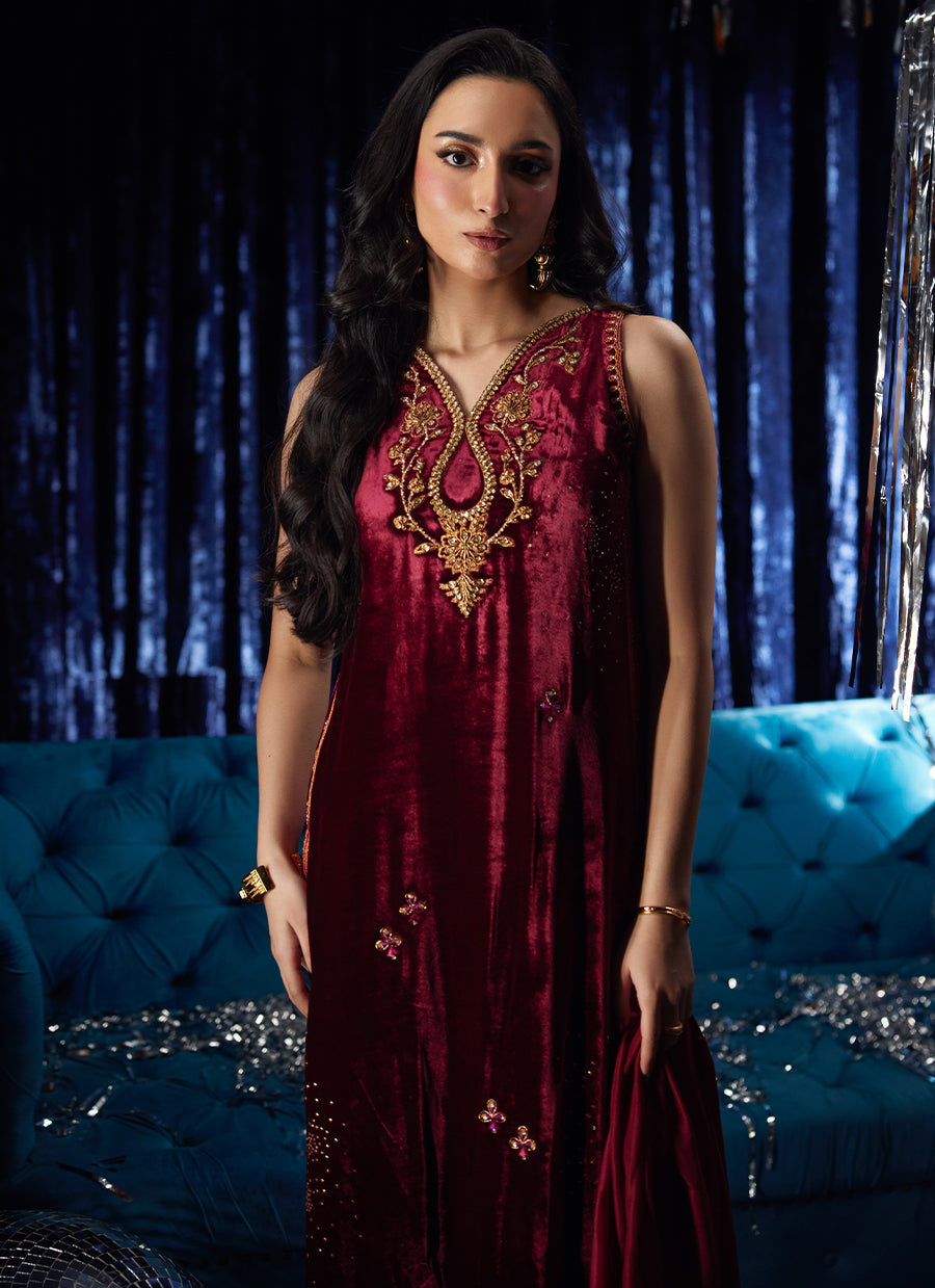 Arden Garnet Shirt And Dupatta