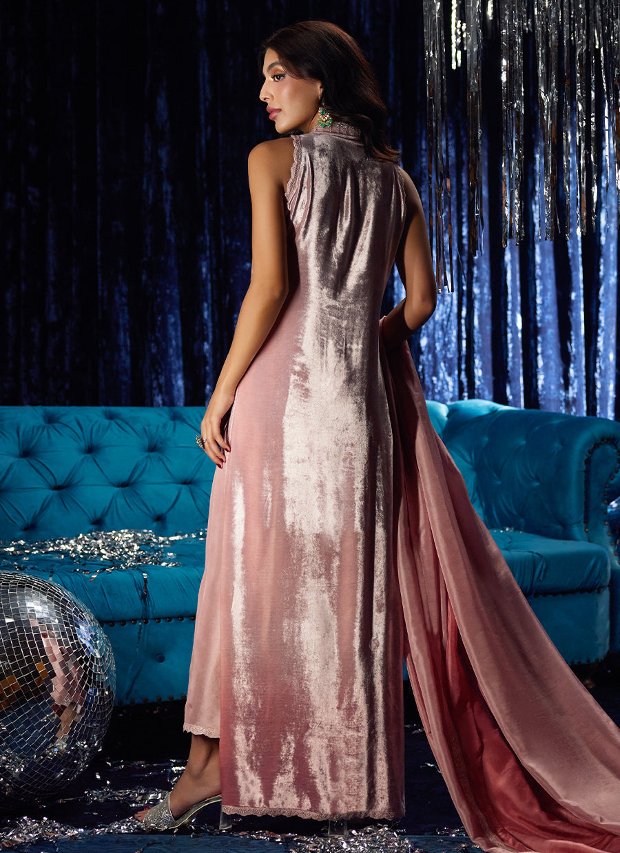 Calista Misty Rose Shirt And Dupatta