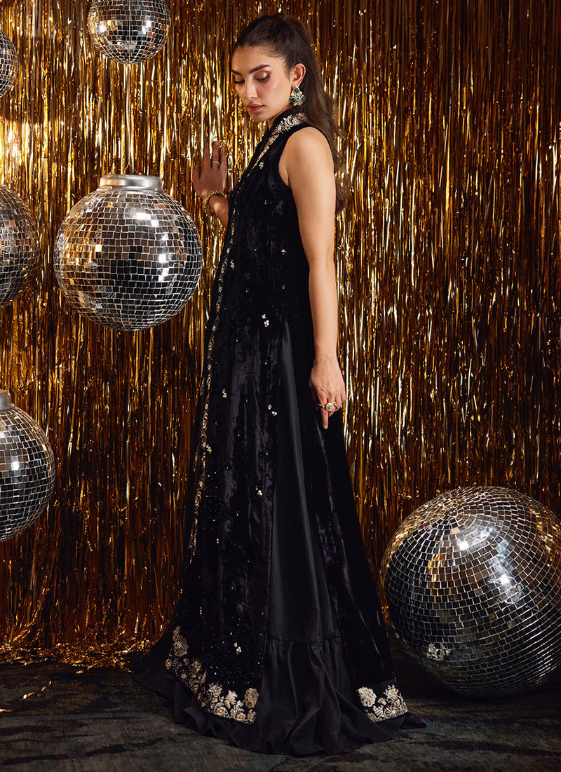 Aveline Black Velvet Jacket