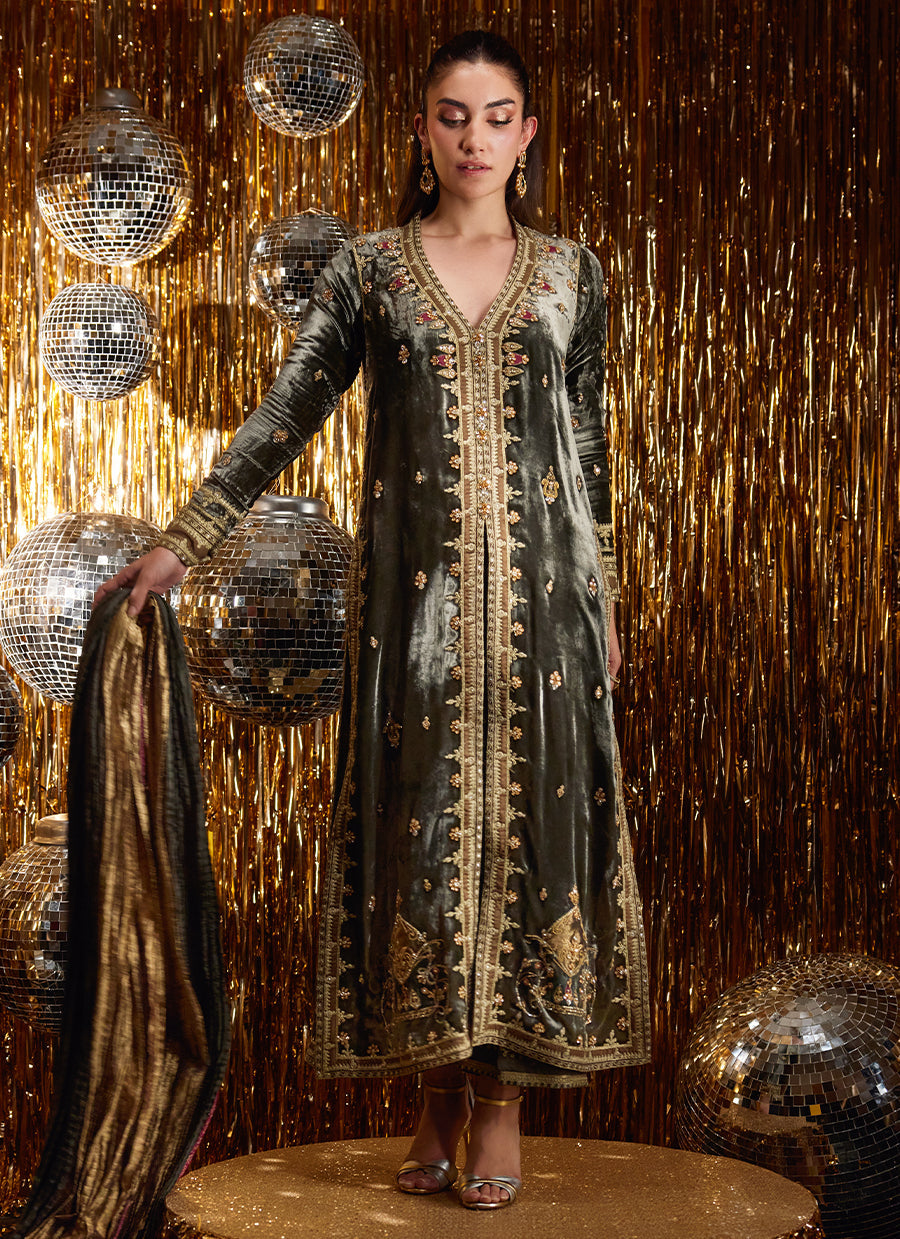 Sarina Slate Shirt And Dupatta