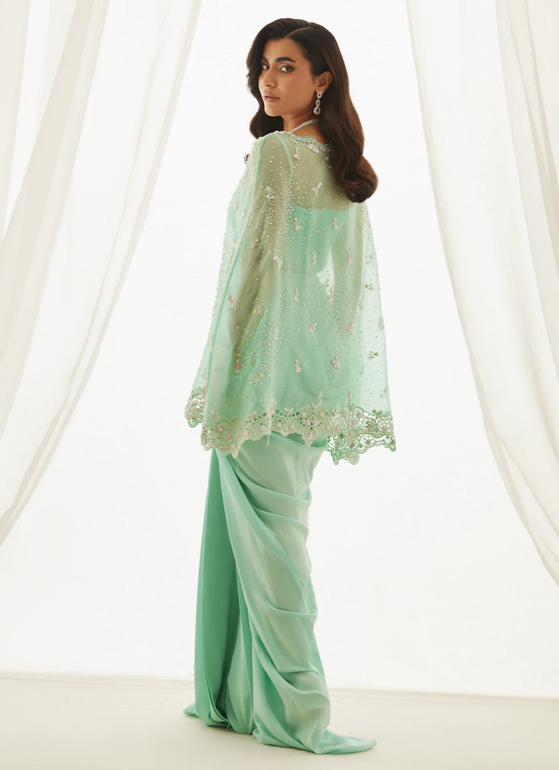 Calaya Aqua Cape, Bustier And Skirt